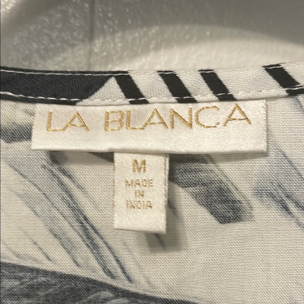 La Blanca Black and White Leaf Print Swim Cover-Up - Picture 6 of 9